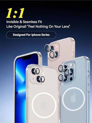 3 Pack Screen Protector with Phone Case for iPhone 15, 2 Pack Camera Lens Protector, Tempered Glass, Easy Install Frame, 9H Hardness, Bubble Free, HD Clear, Full Coverage