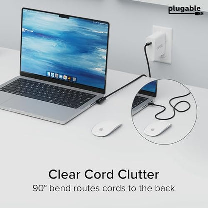 Plugable Thunderbolt 4 Cable Right Angle 40Gbps with 240W EPR Charging