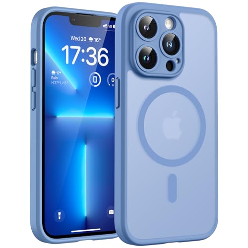 TOCOL for iPhone 13 Pro Max Case, Compatible with Magsafe Charger, Full Camera Protection, Translucent Matte for iPhone 13 Pro Max iPhone Case 6.7 inch (Light Blue) - color: Light Blue, size: Iphone 13 Pro Max