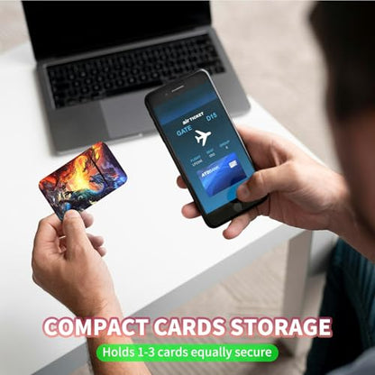 Phone Credit Card Holder Stick on, Phone Case Wallet, Cell Phone Pocket Self Adhesive Stretchy Lycra Stick on Wallet ID Credit Card Case Pouch Sleeve for All Smartphones, Blue Red Dragon - color: Phone Case Wallet-603