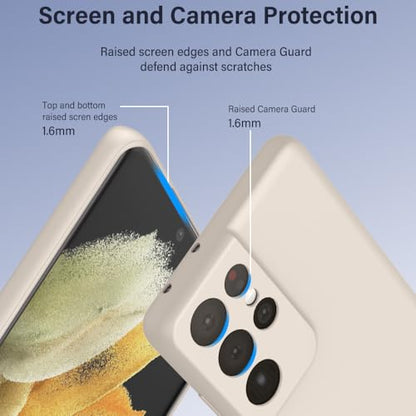 X-level for Samsung Galaxy S21 Ultra Case Slim Fit Ultra-Thin Super Soft TPU [Guardian Series] S21 Ultra Phone Back Cover Light Protective Matte Finish Coating Shockproof Case for Women Men -Beige - color: Beige