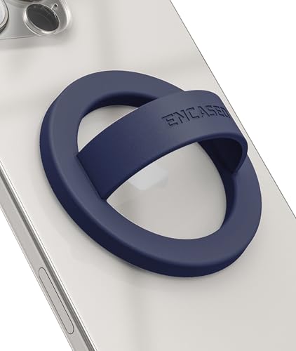 Encased Magnetic Phone Grip Holder (Compatible with MagSafe) Thin Silicone Finger Loop Ring for iPhone (Royal Blue) - color: Royal Blue
