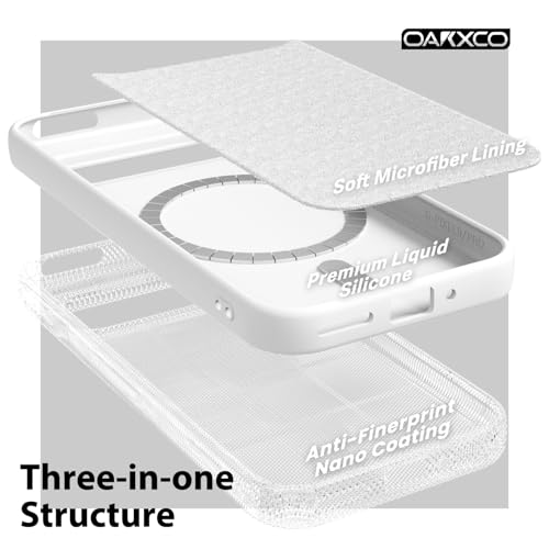 oakxco for Google Pixel 10 Pro XL Case Silicone Mag Safe, Magnetic Slim Thin Phone Case Compatible with Magsafe, Women Girls Cute Girly Aesthetic Soft Rubber Gel Safecase with Camera Cover, White - color: White, size: Pixel 10 Pro XL