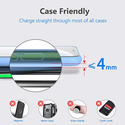 Yootech Wireless Charger,10W Max Wireless Charging Pad(No AC Adapter) | Compatible with iPhone 17/17 Pro/17 Pro Max/Air/16/15/14/13/SE 2022/12/11,Samsung Galaxy S25/S24/S23,for AirPods Pro 3 - color: Black/Red