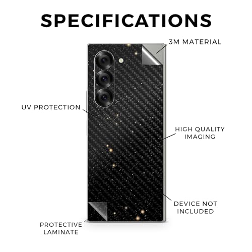 Carbon Fiber Phone Skin Compatible with Samsung Galaxy Z Fold 6 - Deep Space - Premium 3M Vinyl Protective Wrap Decal Cover - Easy to Apply | Crafted in The USA by MightySkins - color: Deep Space, style: Carbon Fiber Textured Finish
