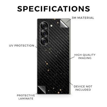 Carbon Fiber Phone Skin Compatible with Samsung Galaxy Z Fold 6 - Deep Space - Premium 3M Vinyl Protective Wrap Decal Cover - Easy to Apply | Crafted in The USA by MightySkins - color: Deep Space, style: Carbon Fiber Textured Finish