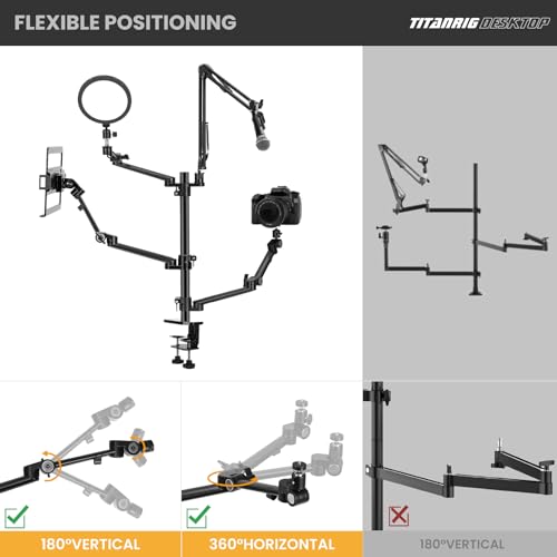 TARION 4-in-1 Desktop Live Stream Stand Arm Set Titanrig Live - size: 4-in-1 Desk Set