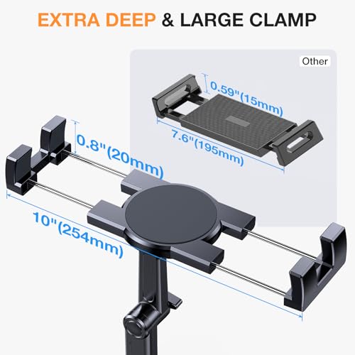 Coolpow Cup Holder Tablet Holder for Car【15" Height Adjustable】 Car Cup Holder ipad Car Mount for Truck Stand Car Tablet Holder Multi Angle Car Mount for All 4.7"-13" Apple iPad Samsung Galaxy Tab