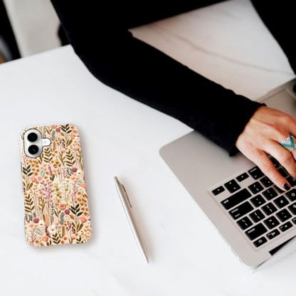 Compatible with iPhone 17,Anti-Scratch Glossy Case Cover,Boho Romantic Embroidery Flower - color: Boho Romantic Embroidery Flower, size: IPhone 17