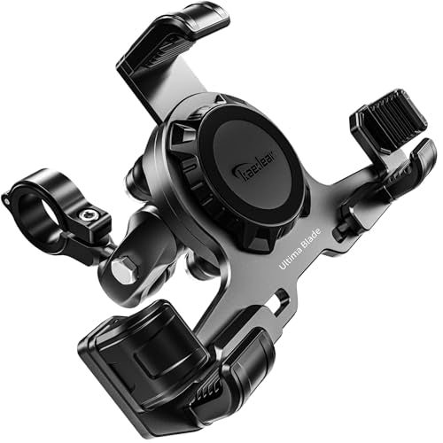 Kaedear Aluminum Motorcycle Phone Mount, Anti-Theft, KDR-M27PC-BK - style: 1" Ball - Black