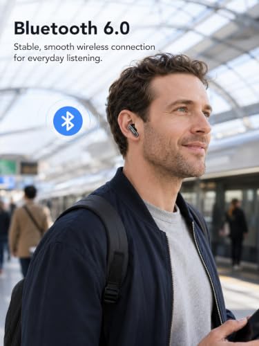 MINISO MS128 ANC Bluetooth 6.0 in-Ear Earbuds Touch Screen Charging Case - color: Black