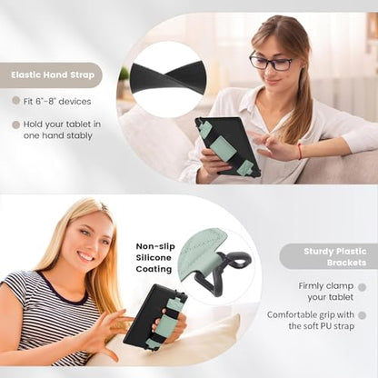 MoKo Soft Hand Strap for 6-8" Kindle eReaders Fire Tablet, Mint Green - color: A-mint Green, style: Soft Pu Strap