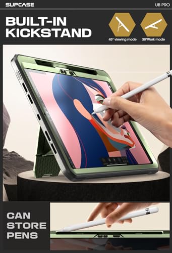 SUPCASE for iPad Pro 13 inch Case M5/M4 2025/2024 with Pencil Holder Green - color: Guldan, size: iPad Pro 13"
