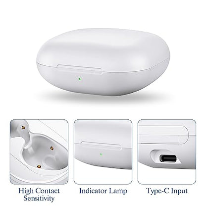 Wireless Charging Case Compatible for Beats Fit Pro, Portable Charger Case Replacement with Bluetooth Pairing Sync Button, 700mAh Built-in Battery (Not Included Earbuds) (White) - color: Beats Fit Pro White