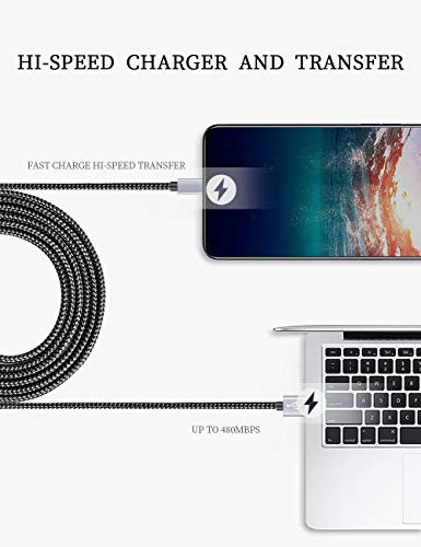 Teeind USB Type C Cable Fast Charging, Tpc001 10 Pack(6Ft 3A) Braided C Charger Cables Compatible with Samsung S10e/note 9/s10/s9/s8 Plus/A80/A50/A20 - size: 6 feet (Pack of 2)