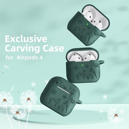 Lerobo for AirPods 4 AirPods 5 Case with Cleaner Kit & Keychain, Pine Green - color: A-Green, size: AirPods 5&4