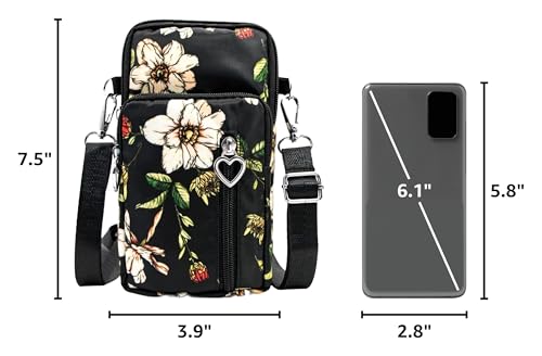 BIAOTIE Lightweight Small Crossbody bags Cell Phone Purses Travel Pouch Shoulder Bag for Women - color: Black Orchid