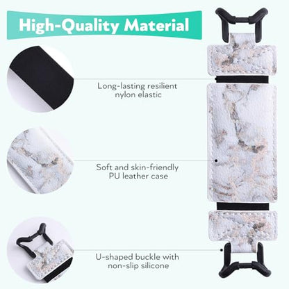 Secure Hand Strap for Kindle and Tablet - High Elasticity Finger Grip Holder Accessories for 6-8 Inches E-Book Tablet. - color: Gray Marble