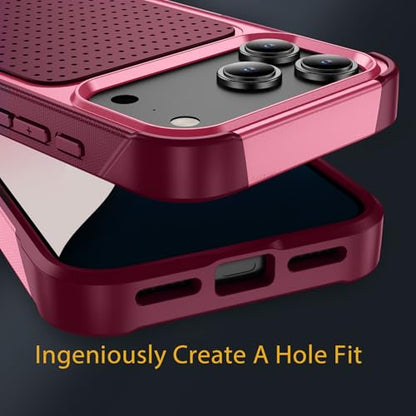 Designed for iPhone 17 Pro Max Case 2 in 1 Gift Militay Grade Drop Protective Rugged Heavy Duty Cover Shockproof Case for iPhone 17 Pro Max Phone Case for Women Men Boy Girl (Pink) - color: Pink