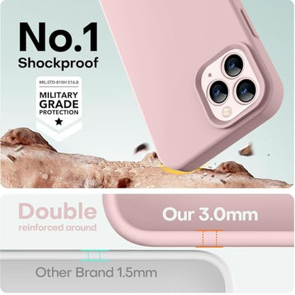 LOVE 3000 Compatible with iPhone 12 Pro Max Phone Case | Thickening Liquid Silicone | Anti-Scratch Microfiber Lining | Full-Body Duty Heavy Protection Case for iPhone 12 Pro Max Women Girls, Pink Sand - color: Pink Sand, size: iPhone 12 Pro Max 6.7inch
