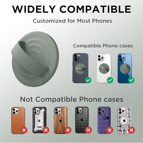 Magnetic Phone Grip for MagSafe, Silicone Ring Grip, Calke Green - color: Calke Green