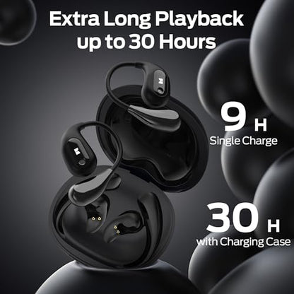 Monster Open Ear AC210 Headphones, Bluetooth 5.4 Earphones Stereo Sound, Wireless Headphones 30 Hours Playback, Type-C Charging, IPX5 Waterproof Open Ear Earbuds,Black