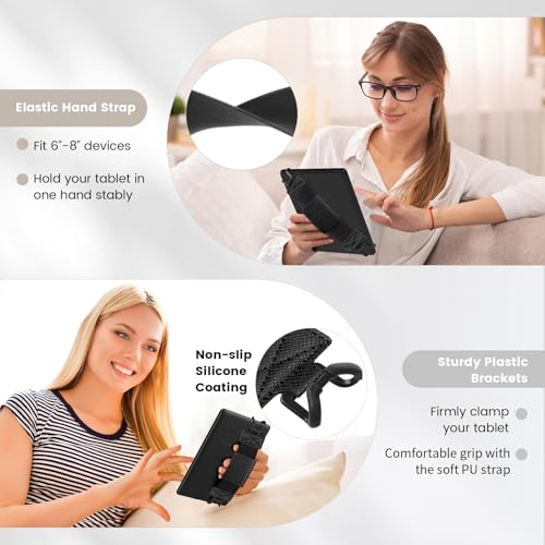 MoKo Soft Hand Strap for 6-8" Kindle eReaders Fire Tablet, Black Crosshair - color: Black Crosshair, style: Soft Pu Strap