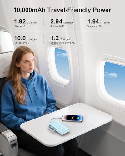 Portable Charger 10000mAh 22.5W Power Bank - color: Sky Blue, size: 10000Mah