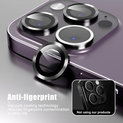 Camera Lens Protector Compatible with iPhone 14 Pro/iPhone 14 Pro Max,Scratch Resistant,HD Clear Tempered Glass Camera Lens Protection Cover,Case Friendly Easy to Install - Black - color: Black, size: iPhone 14 Pro/iPhone 14 Pro Max
