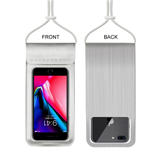 Waterproof Phone Pouch,IPX8 Waterproof Phone Case Bag Holder Dry Pouch for iPhone 13 Pro Max/13 Pro/13/12/12 Pro Max/11/11 Pro Max/Xs Max/XR to 6.9" for Kayaking Swimming Beach(Silver) - color: Silver to 6.9"