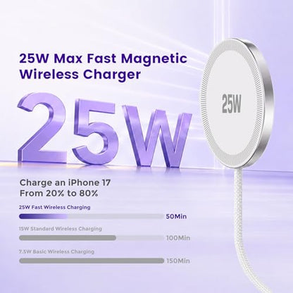 MagSafe 25W Wireless Charger for Apple Magnetic Fast Charging Pad - color: 1White