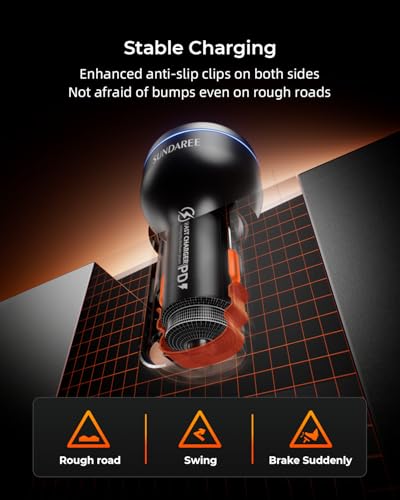 230W Car Charger USB C Fast Charge, PD 140W USB C Car Charger, 3-Port Cigarette Lighter USB Charger Adapter 12V-24V, Compatible with iPhone 17/16/15 MacBook iPad Laptop Samsung S25