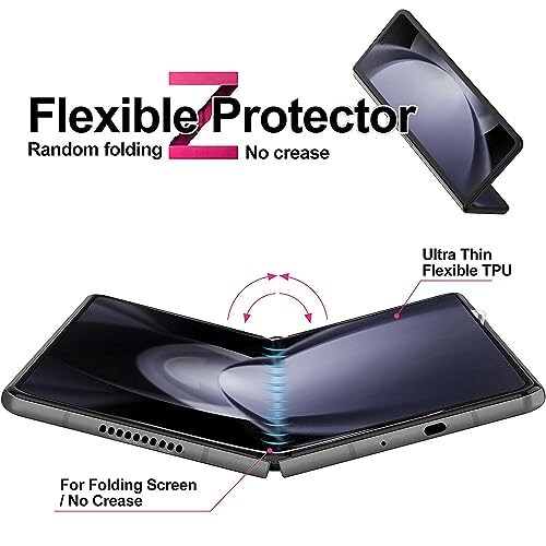 [2 Pack Hydrogel Flexible Screen Protector for Samsung Galaxy Z Fold6 /Fold 6, Upgraded Non-breakable HD Clarity Soft TPU Protective Film [Anti-Scratch] [Bubble Free] (Not Glass) - color: Samsung Galaxy Z Fold6 /Fold 6