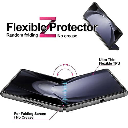 [2 Pack Hydrogel Flexible Screen Protector for Samsung Galaxy Z Fold6 /Fold 6, Upgraded Non-breakable HD Clarity Soft TPU Protective Film [Anti-Scratch] [Bubble Free] (Not Glass) - color: Samsung Galaxy Z Fold6 /Fold 6