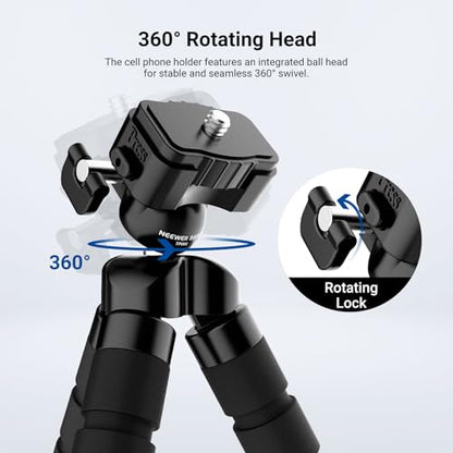NEEWER Basics Flexible Phone Tripod, Mini Small Octopus Desk Stand, TP001 - style: TP001
