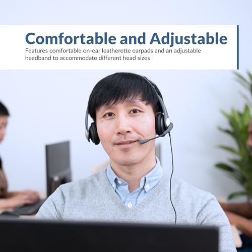 Cyber Acoustics AC-204 Stereo Headset with Ambidextrous Boom Mic - style: Stereo Headset