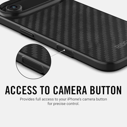 Ridge Case Compatible with iPhone 17 AIR - Compatible with MAGSAFE & Wireless Charging, Aluminum Control Buttons, Dual-Layer Construction, TPU Bumper with Drop Protection (Carbon) - color: Carbon, size: iPhone Air