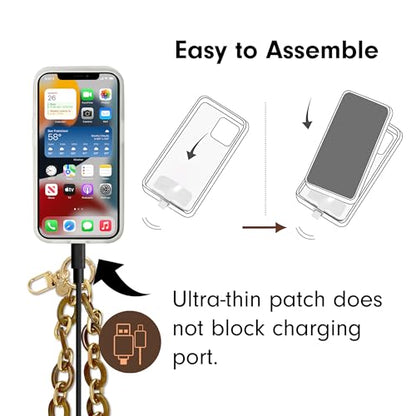 Sonix Phone Wristlet - Detachable Universal Smartphone Wrist Strap, Hands-Free Lanyard Cellphone Bracelet with Tether Tab - color: Brown Marble