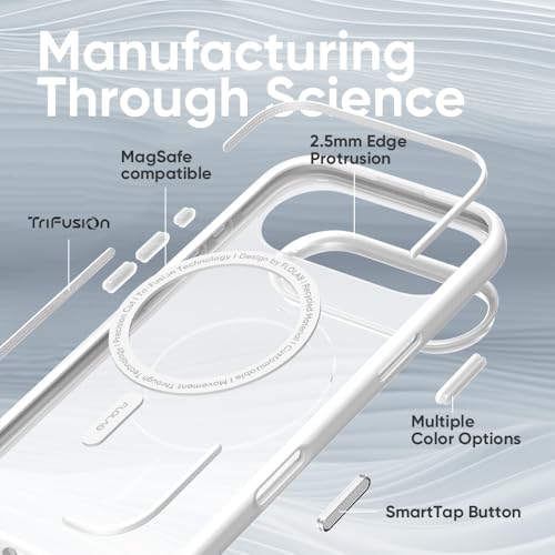FLOLAB Surtect Tri-Fusion Magnetic for iPhone 17 Air Case Protective Slim Design Magsafe Compatible Military Grade - White Clear Matte Translucent - color: White Clear Matte Translucent, size: iPhone 17 Air