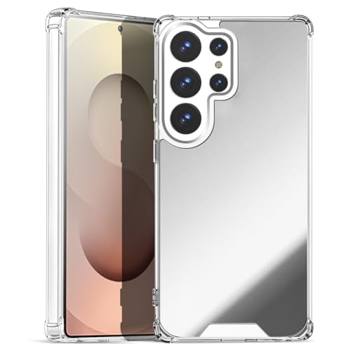 AICase Mirror Case for Samsung Galaxy S26 Ultra, Mirror for Girls Women Makeup, Cute Glossy Hard Mirror Back+Clear Soft TPU Bumper Slim Fit Anti-Drop Shockproof Protective Phone Cover - color: Mirror, size: S26 ULTRA