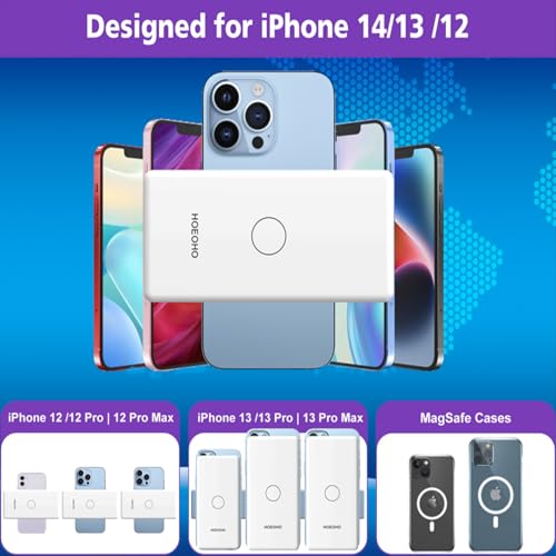 Magnetic Battery Pack for iPhone /17/16/15/14/13/12 Series, 10,000mAh Mag-Safe Battery Pack, Slim Mag-Safe Power Bank Charger, Power Bank Magnetic Charger for iPhone (White) - color: White