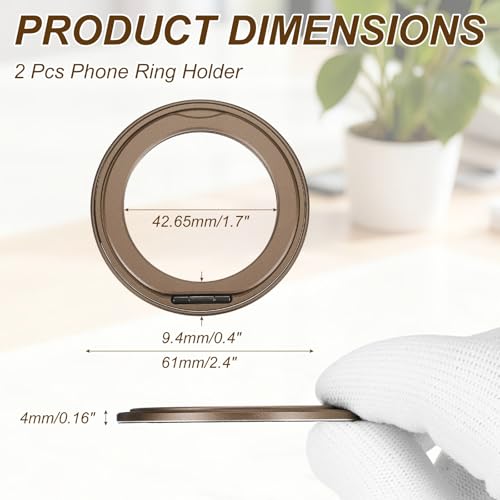PATIKIL Phone Ring Holder, Metal 360 Rotation Magnetic Phone Grip Holder Stand with Adhesive Backing Smartphone Finger Grip Kickstand for Tablet Case Car Mount Accessory, Desert Gold - color: Desert Gold