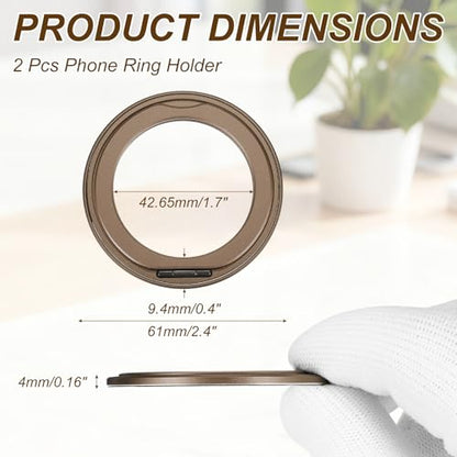 PATIKIL Phone Ring Holder, Metal 360 Rotation Magnetic Phone Grip Holder Stand with Adhesive Backing Smartphone Finger Grip Kickstand for Tablet Case Car Mount Accessory, Desert Gold - color: Desert Gold