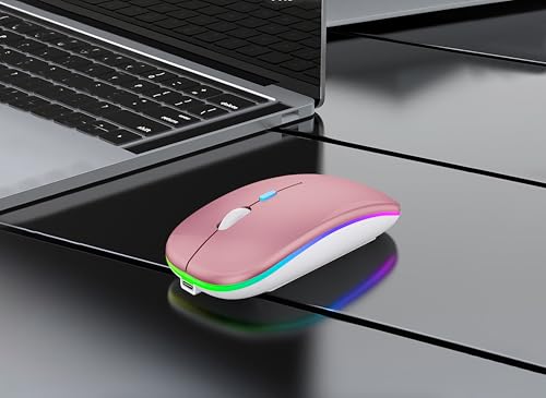 WREANU Wireless Bluetooth Mouse, Rechargeable Laptop Mice, Rose Gold - color: Rose Gold Wireless Bluetooth Mouse