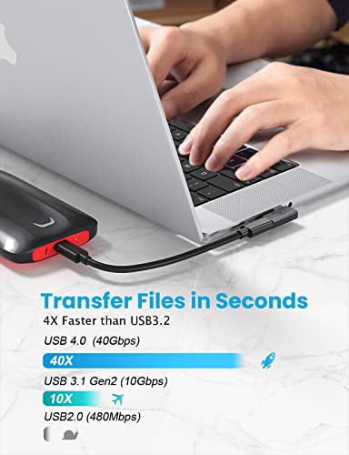 XAOSUN 40Gbps 90 Degree USB C Adapter, Right Angle USB4.0 Converter 2-Pack - color: Right Angle