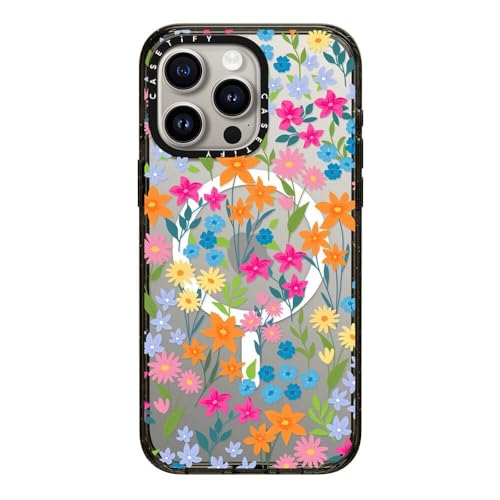 CASETiFY for iPhone 15 Pro Max Case - Impact Compatible with MagSafe | 8.2 ft. 4x Military Grade Drop Protection | bright spring flowers - daisy floral pattern | Black - color: 05. bright spring flowers, size: Iphone 15 Pro Max (6.7")