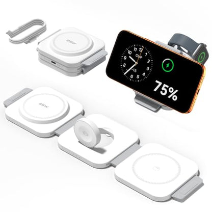 25W 3 in 1 Charging Station for Apple,Foldable Magnetic Wireless Charger - size: 25W White 1Pack