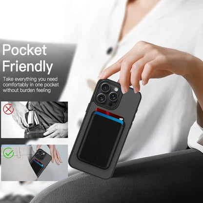 Magnetic Designed for iPhone 16 Pro Case 6.3" 2024, Black | [Compatible with Magsafe] [with Wallet & Card Holder] [Military Drop Protection] Slim Translucent Matte Phone Case - color: Black, size: iPhone 16 Pro
