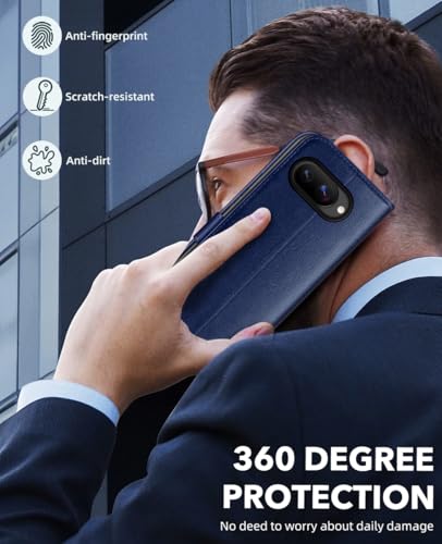 OCASE Compatible with Google Pixel 10a Wallet Case, PU Leather Flip Folio Case with Card Holders RFID Blocking Kickstand [Shockproof TPU Inner Shell] Phone Cover 2026, Blue - color: Blue