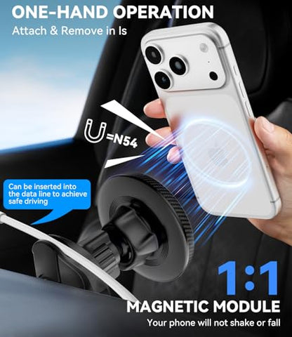 for Magsafe Car Phone Mount for Mercedes Benz A/B/C/E/V/G/Class & Audi A1/A3/A3, Air Vent Car Mount Magnetic Phone Holder Compatible with iPhone 17 Pro Max 16 15 14 13 12, Black - style: Air Vent Car Mount